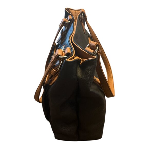 MultiSac Black & Tan Shoulder Bag – Faux Leather – Unused – 2000s – 9.5 x 15 in - Picture 6 of 10